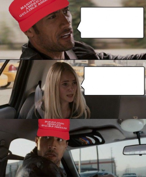 High Quality MAGA the Rock driving Blank Meme Template