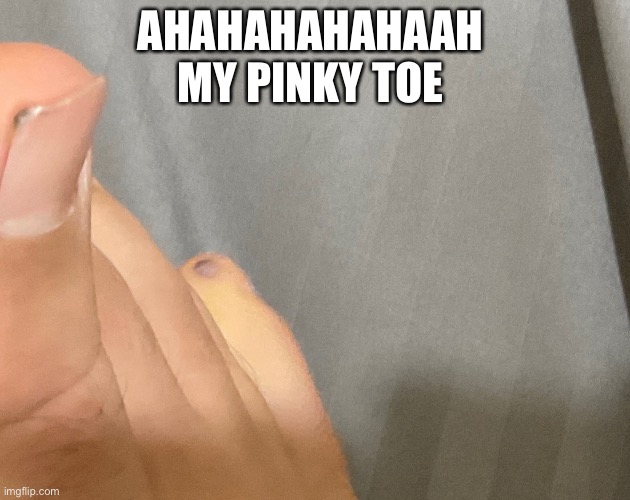 In pain | AHAHAHAHAHAAH 
MY PINKY TOE | image tagged in jack sparrow being chased | made w/ Imgflip meme maker