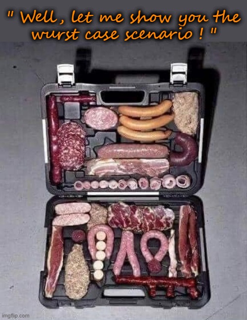 The case ! | " Well, let me show you the
wurst case scenario ! " | image tagged in bill wurtz | made w/ Imgflip meme maker