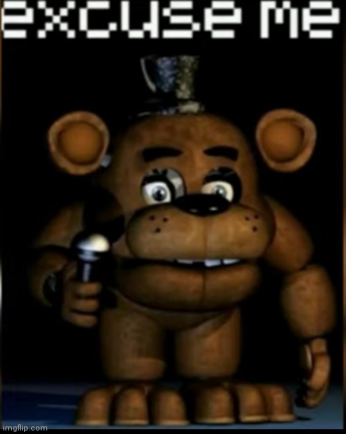 Excuse me | image tagged in excuse me freddy | made w/ Imgflip meme maker