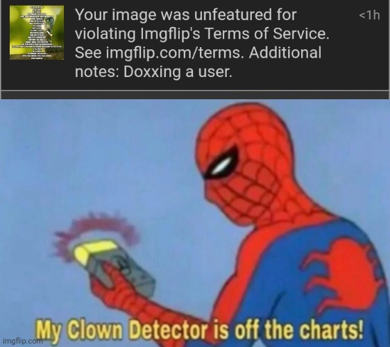 image tagged in my clown detector is off the charts | made w/ Imgflip meme maker