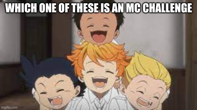 WHICH ONE OF THESE IS AN MC CHALLENGE | image tagged in tpn,the promised neverland,anime,tpn season one | made w/ Imgflip meme maker