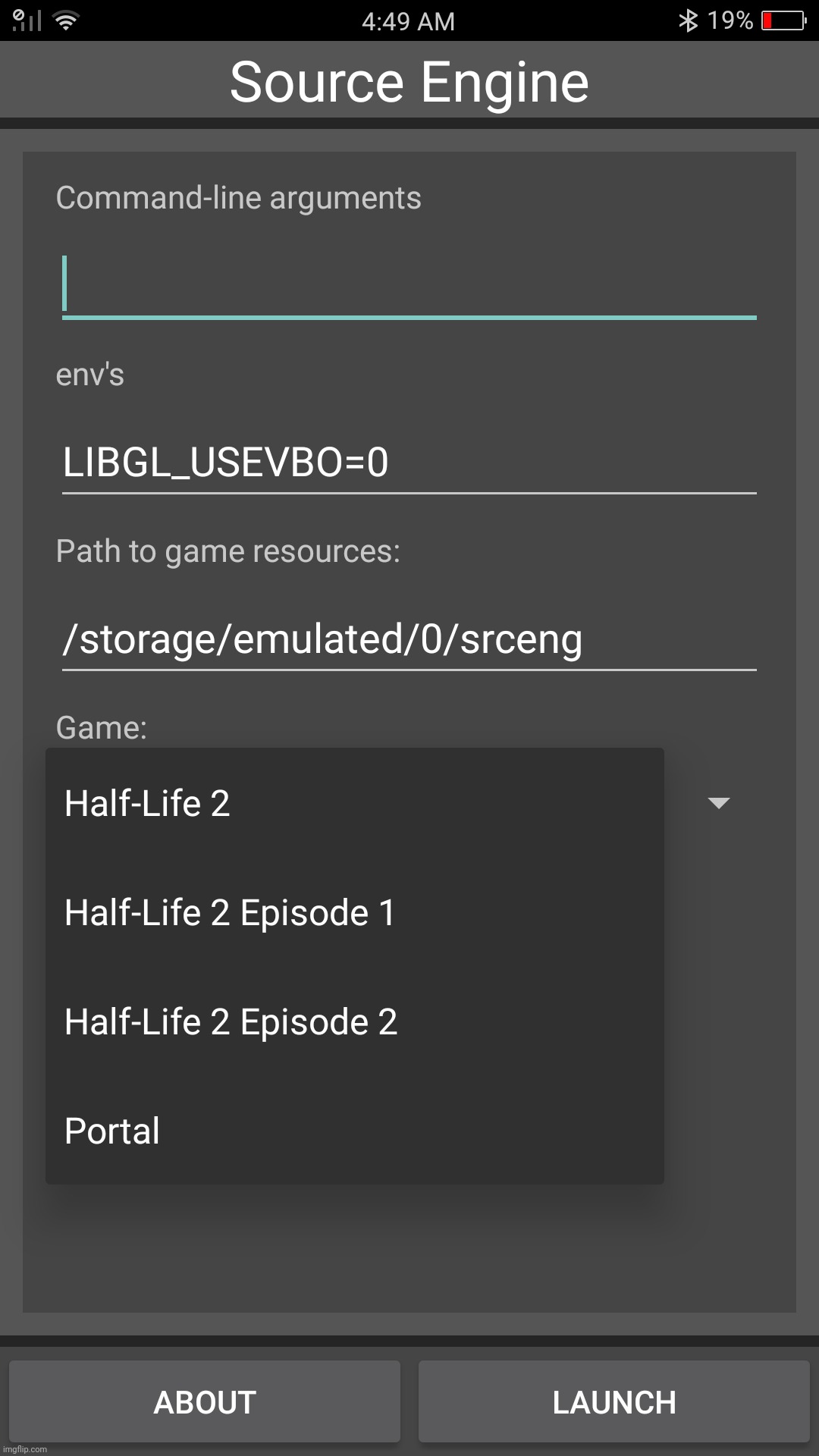 cool thing i got an app to play half life 2 and its episodes and play portal (it got no portal 2 >:() | made w/ Imgflip meme maker