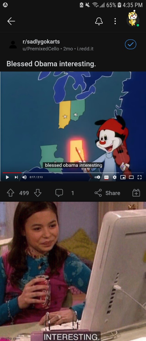 Blessed Obama interesting | image tagged in icarly interesting | made w/ Imgflip meme maker