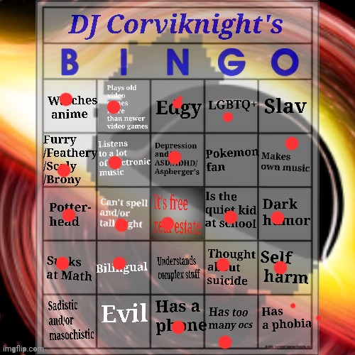 Da da da da da | image tagged in dj corviknight's bingo | made w/ Imgflip meme maker