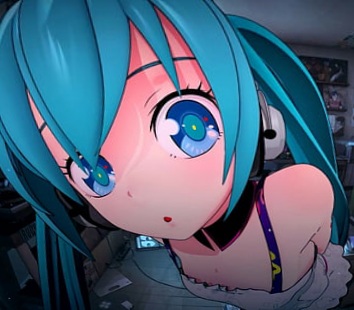 High Quality Miku Fisheye Blank Meme Template