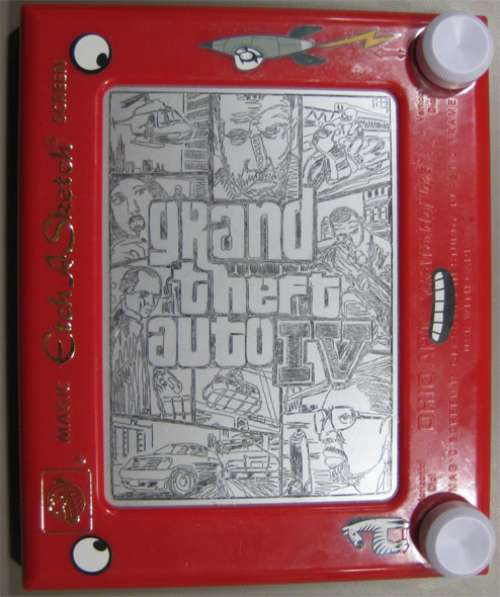 Grand Theft Auto Etch a Sketch edition Blank Meme Template