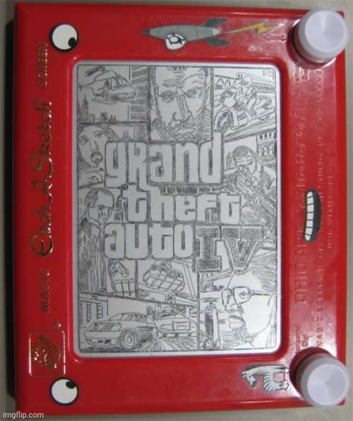 Grand Theft Auto on Etch a Sketch! | image tagged in grand theft auto etch a sketch edition | made w/ Imgflip meme maker