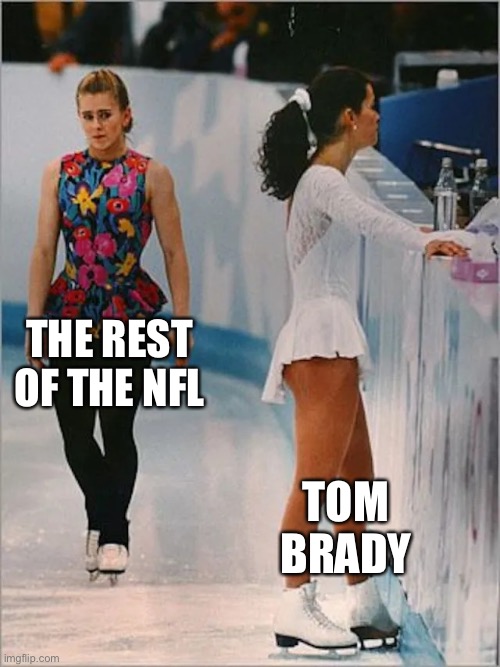 Figure skating |  THE REST OF THE NFL; TOM BRADY | image tagged in nfl football,tom brady,football | made w/ Imgflip meme maker