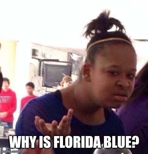 Black Girl Wat Meme | WHY IS FLORIDA BLUE? | image tagged in memes,black girl wat | made w/ Imgflip meme maker