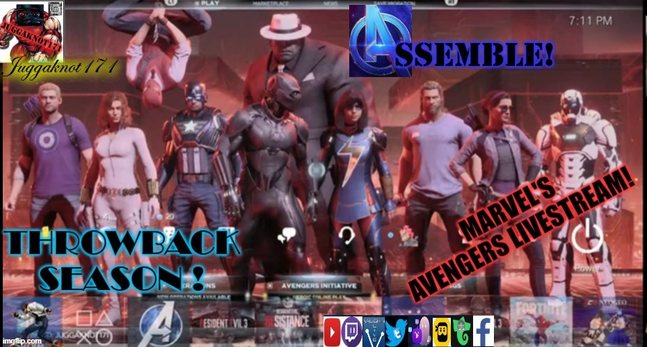 avengers livestream | image tagged in avengers assemble | made w/ Imgflip meme maker