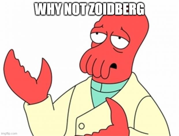 WHY NOT ZOIDBERG | image tagged in why not zoidberg | made w/ Imgflip meme maker