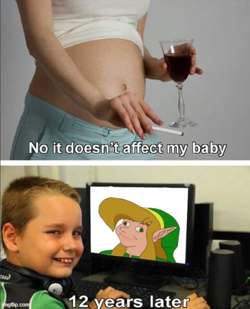 link | image tagged in no it doesn't affect my baby,legend of zelda,memes | made w/ Imgflip meme maker