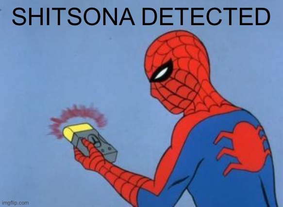 shitsona | SHITSONA DETECTED | image tagged in spiderman detector | made w/ Imgflip meme maker