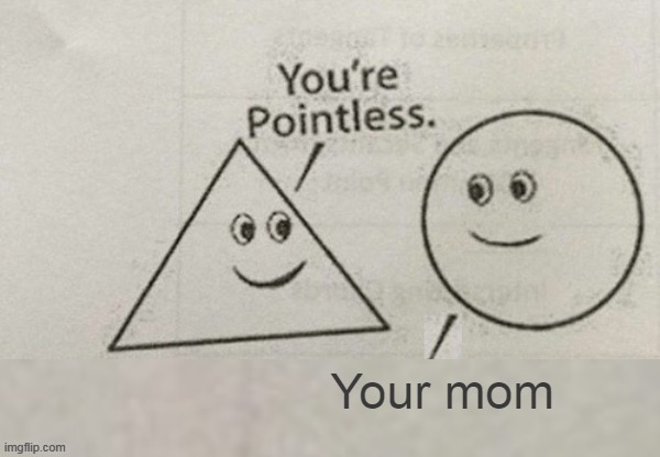 You're Pointless Blank | Your mom | image tagged in you're pointless blank | made w/ Imgflip meme maker