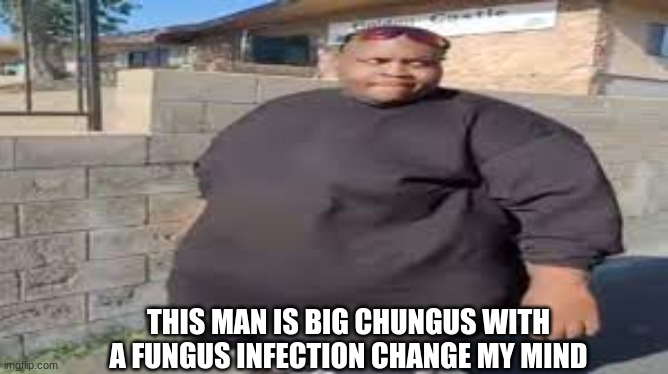 edp be like | THIS MAN IS BIG CHUNGUS WITH A FUNGUS INFECTION CHANGE MY MIND | image tagged in funny,memes,change my mind | made w/ Imgflip meme maker