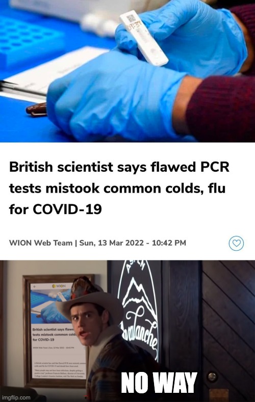 NO WAY | image tagged in covid-19,pcr test | made w/ Imgflip meme maker