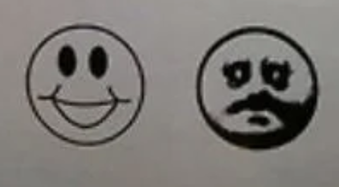 Happy and hollow face Blank Meme Template