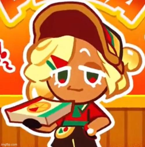 Pizza cookie looks like she’s absolutely sick of being alive | made w/ Imgflip meme maker
