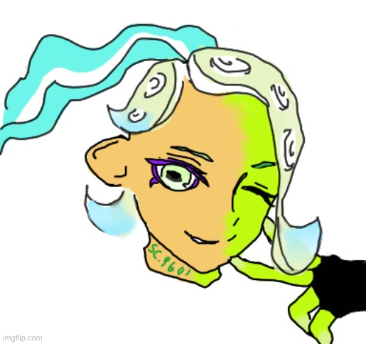I drew my main OC, 401, but I had to trace the shape of the head and the shape of the hands | image tagged in 401,drm oc | made w/ Imgflip meme maker