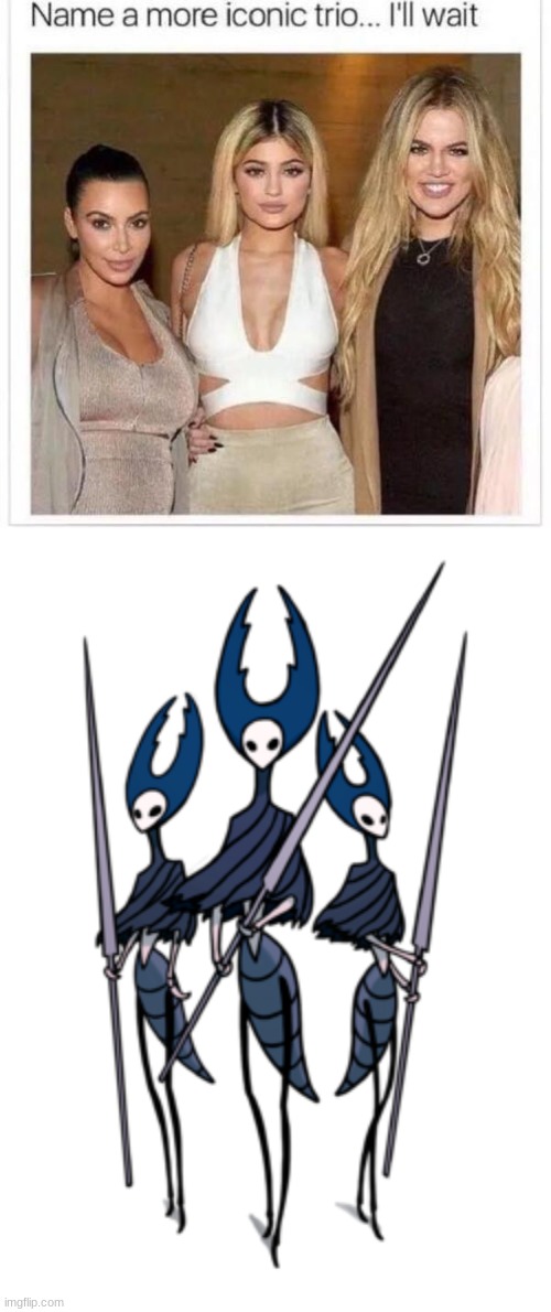 image tagged in name a more iconic trio,mantis lords,hollow knight | made w/ Imgflip meme maker