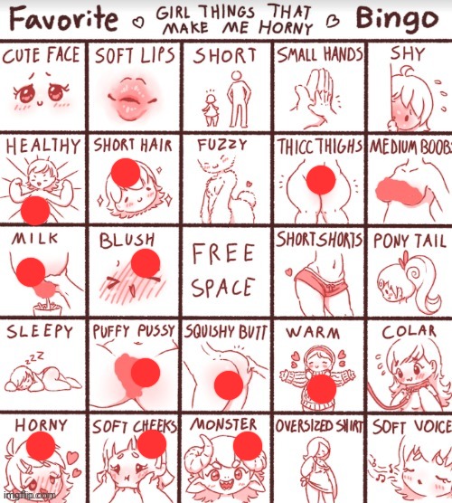 Yo i like dominant tomboys lol(im still not sure, this should be my demon cuz im gay) | image tagged in favorite girl things that make me horny bingo,weird | made w/ Imgflip meme maker