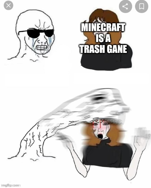 guy eats girl's head | MINECRAFT IS A TRASH GANE | image tagged in guy eats girl's head | made w/ Imgflip meme maker