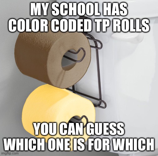 not the real picture, we are only allowed to have phones on our lockers | MY SCHOOL HAS COLOR CODED TP ROLLS; YOU CAN GUESS WHICH ONE IS FOR WHICH | image tagged in tp | made w/ Imgflip meme maker