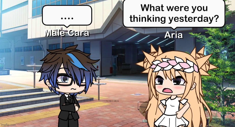 What were you thinking yesterday? Yana (8) doesn't care. | image tagged in pop up school,memes,gacha life | made w/ Imgflip meme maker