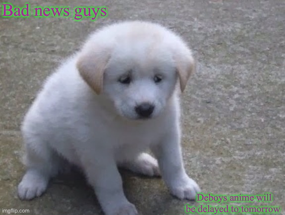 :( | Bad news guys; Deboys anime will be delayed to tomorrow | made w/ Imgflip meme maker