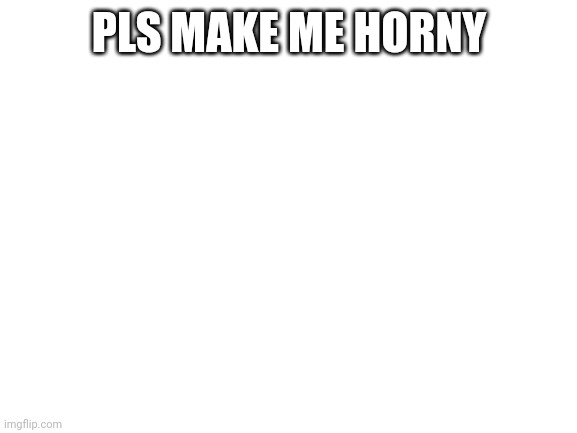Blank White Template | PLS MAKE ME HORNY | image tagged in blank white template | made w/ Imgflip meme maker