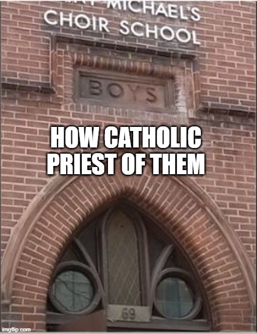 Definitely Touchy | HOW CATHOLIC PRIEST OF THEM | image tagged in you had one job | made w/ Imgflip meme maker