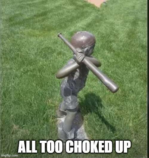 Batter Down | ALL TOO CHOKED UP | image tagged in you had one job | made w/ Imgflip meme maker