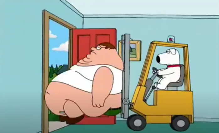 High Quality Fat peter on forklift Blank Meme Template