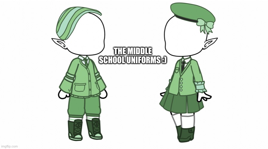 Masc on the left fem on the right | THE MIDDLE SCHOOL UNIFORMS :) | made w/ Imgflip meme maker