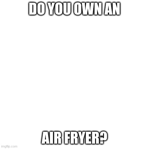 Blank Transparent Square | DO YOU OWN AN; AIR FRYER? | image tagged in memes,blank transparent square | made w/ Imgflip meme maker
