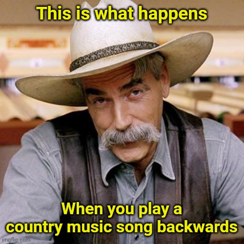 SARCASM COWBOY | This is what happens When you play a country music song backwards | image tagged in sarcasm cowboy | made w/ Imgflip meme maker