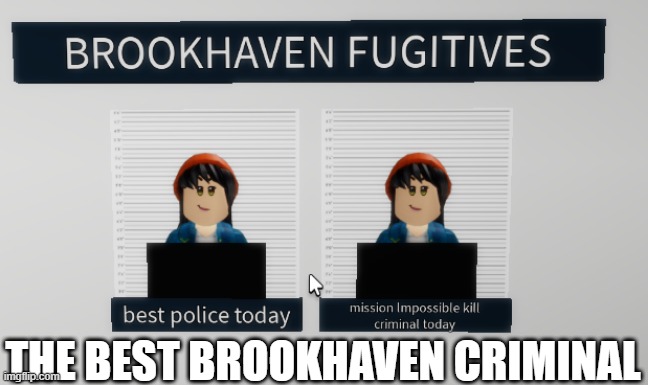 best criminal | THE BEST BROOKHAVEN CRIMINAL | image tagged in roblox meme | made w/ Imgflip meme maker