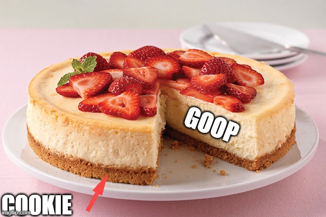 Cheesecake | GOOP COOKIE | image tagged in cheesecake | made w/ Imgflip meme maker