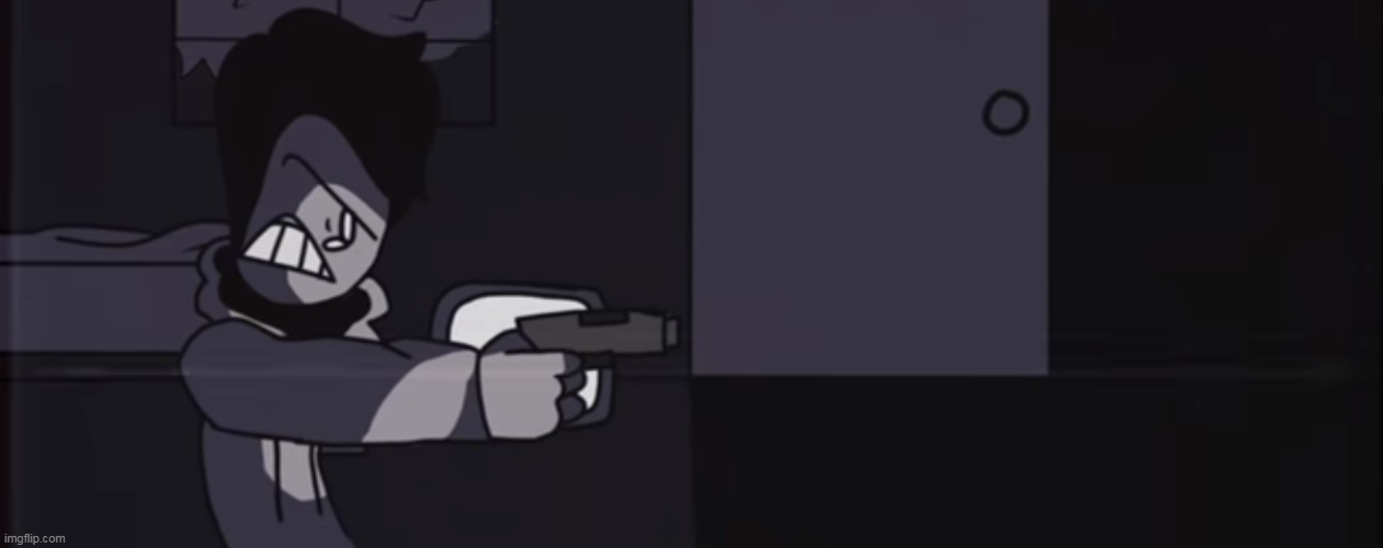 High Quality Mark pointing a gun at a ___ Blank Meme Template