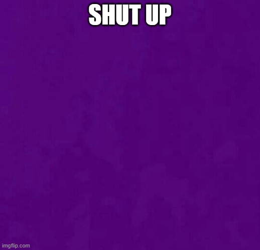 Purple | SHUT UP | image tagged in purple | made w/ Imgflip meme maker