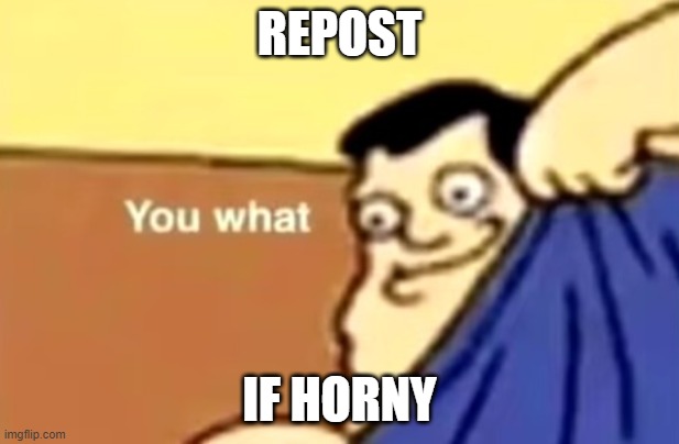 you what | REPOST; IF HORNY | image tagged in you what | made w/ Imgflip meme maker
