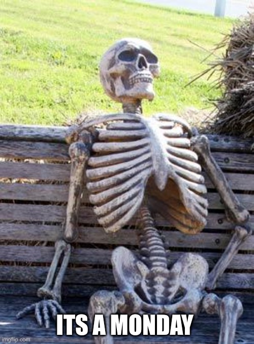 Waiting Skeleton Meme | ITS A MONDAY | image tagged in memes,waiting skeleton | made w/ Imgflip meme maker