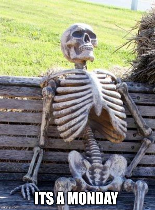 Waiting Skeleton Meme | ITS A MONDAY | image tagged in memes,waiting skeleton | made w/ Imgflip meme maker