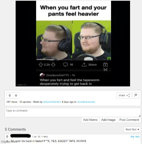 i am deleting this screenshot asap | image tagged in cursed comment | made w/ Imgflip meme maker