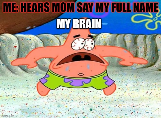 When you hear your full name | MY BRAIN; ME: HEARS MOM SAY MY FULL NAME | image tagged in memes | made w/ Imgflip meme maker