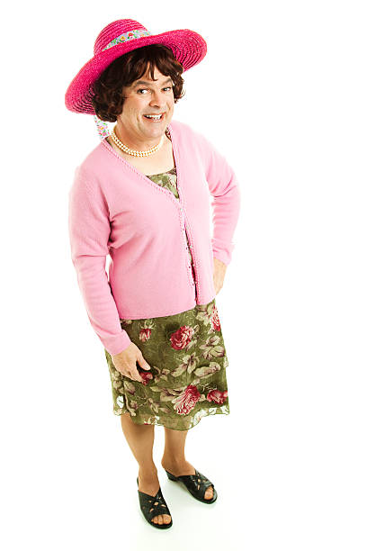 High Quality Man dressed as older woman Blank Meme Template