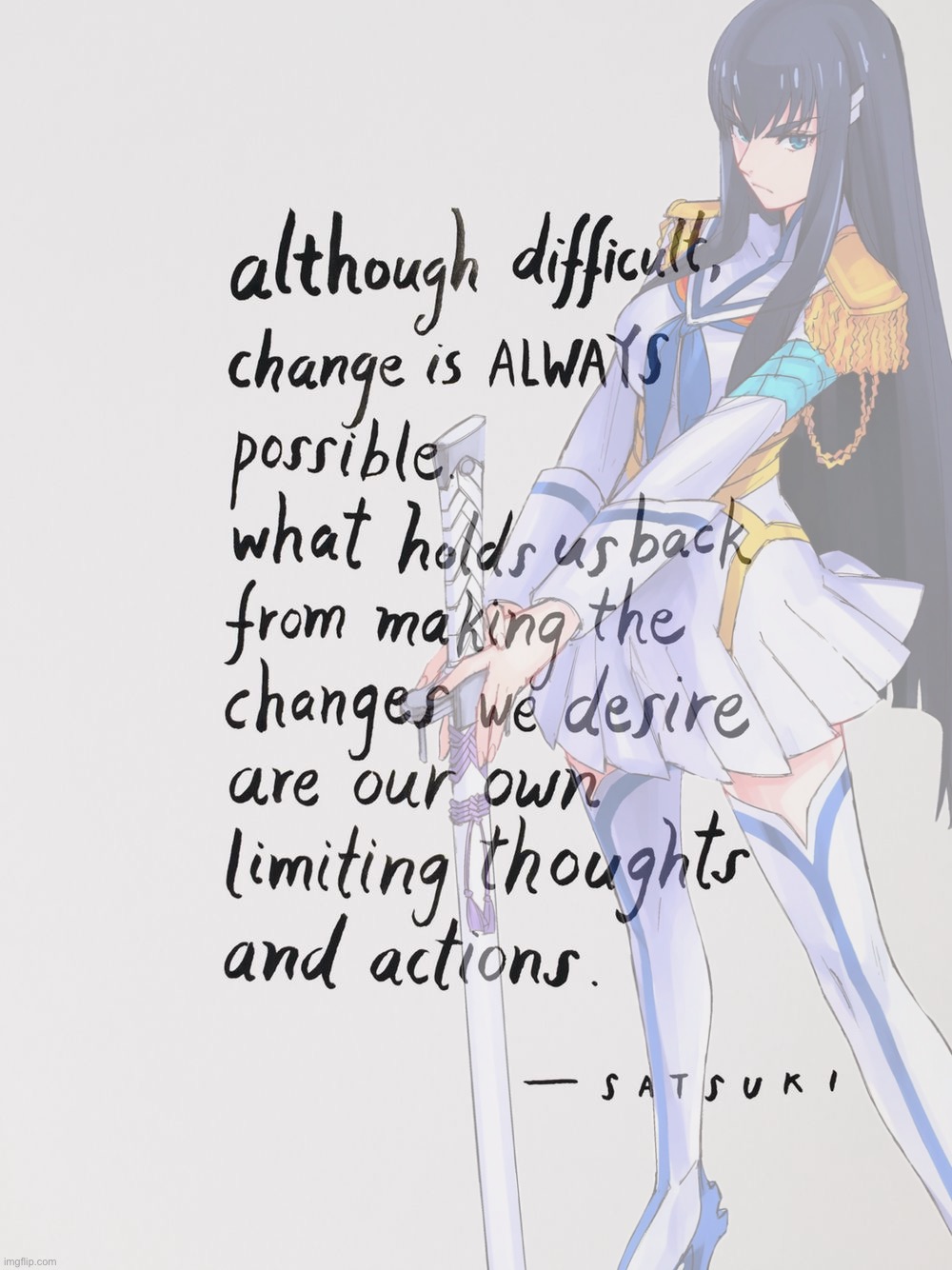 Satsuki quote Blank Meme Template