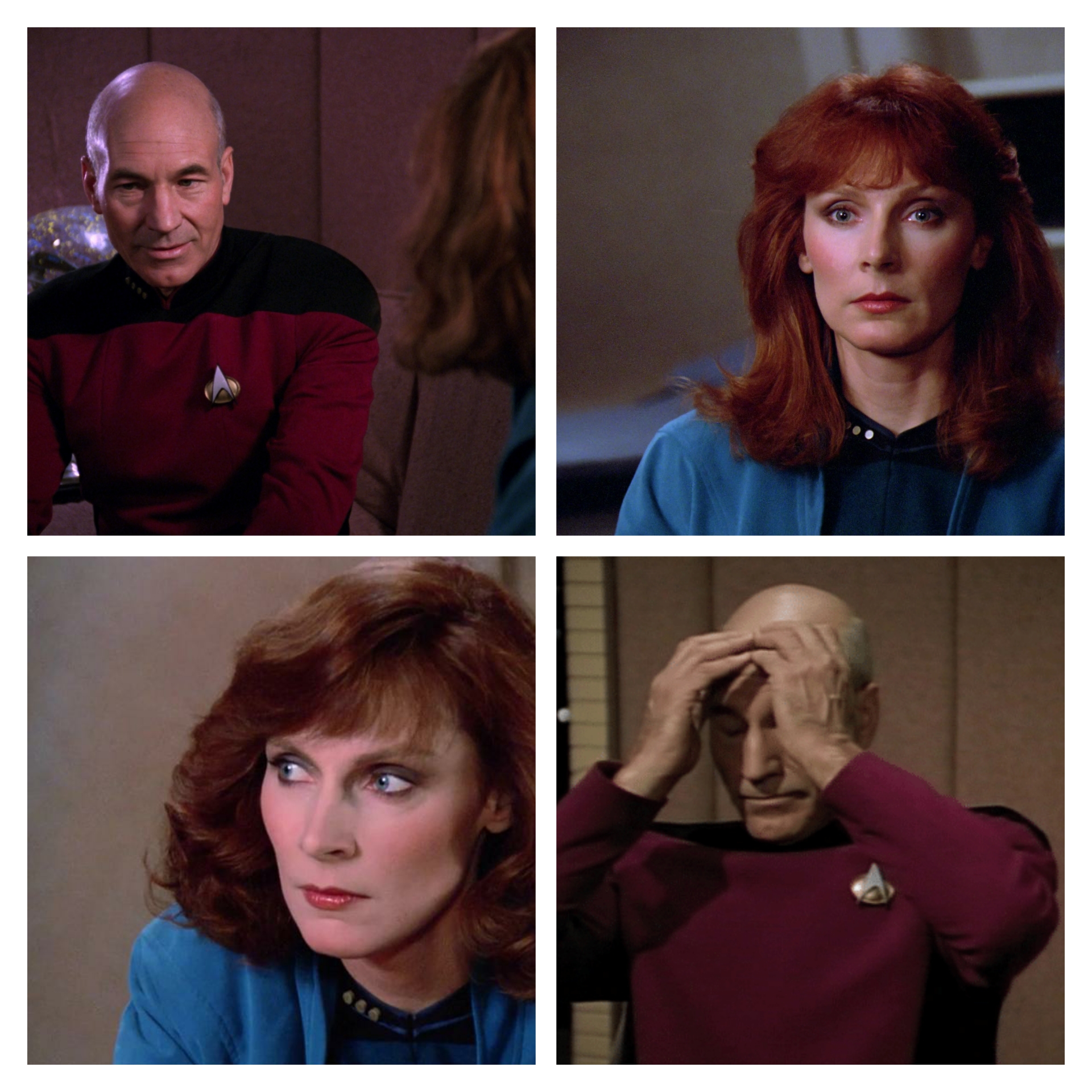 Picard Beverly Dialogue Blank Meme Template