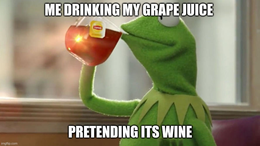 ME DRINKING MY GRAPE JUICE; PRETENDING ITS WINE | made w/ Imgflip meme maker